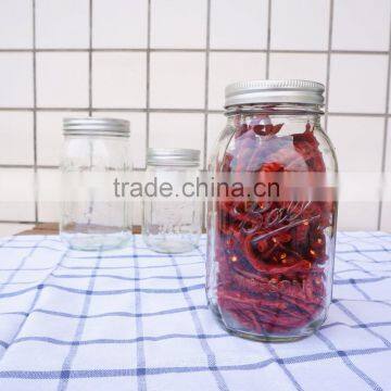 clear glass food storage jars 32oz glass mason jar ball with metal lids