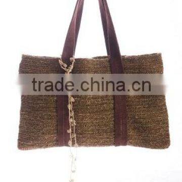 AUTHENTIC HANDKNITTING HANDCRAFT OFFICE BAG MADE FROM HEMP FIBER THAILAND