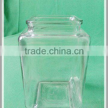 1615ml glass square bottle with square lid for storage use