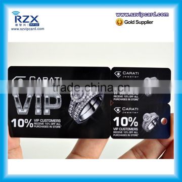 Custom offset printing shaped plastic die cut PVC card with small key tag