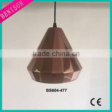 electroplating copper glass diamond style lampshade industrial hanging decortation pendant lamp for indoor lighting