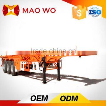 3 Axles Unique Flatbed 40ft/20ft Skeleton Container Semi Trailers For Sale photo-4
