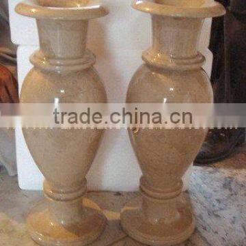 DECORATIVE VERONA BEIGE MARBLE FLOWER VASES photo-3