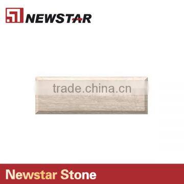 Newstar White Oak Subway Tile Honed Beveled Wooden Marble Mosaic photo-3