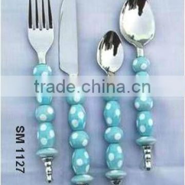 Stainless Steel Cutlery With Beaded Handle