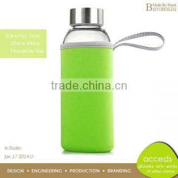 Handmade Promotion Pyrex Glass Water Bottle for Sports BPA Free photo-2