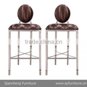 Stainless Steeel Barstool High Chair Round Back photo-2