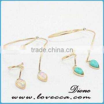 wholesale special shape wire semi-precious stone bracelet