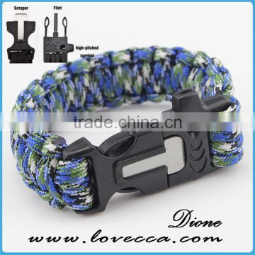 Firestarter buckle with logo paracord bracelet ,350/480/550 paracord survival bracelet