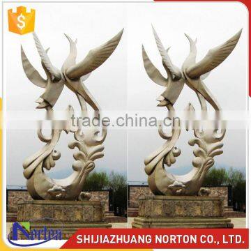 Two Phoenix stainless steel sculpture for square decor NTS-007LI