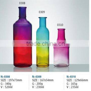 color ed glass wine bottle for sale