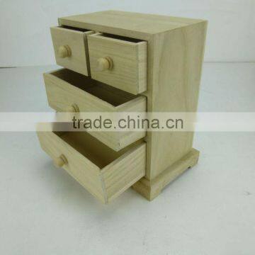 Mini Furniture 4 Draw Factory Manufacture Wooden Makeup Storage Box,storage Cabinet photo-5