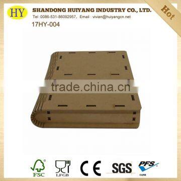 Unfinished Handmade Factory Book Shaped Wooden Packaging Box photo-5