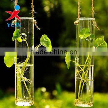 Custom Hand Blown Hanging Clear Glass Tube Vases