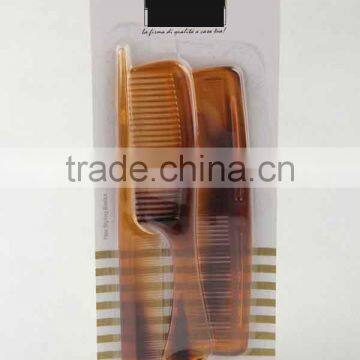 3PC amber transparent plastic hair brush/comb