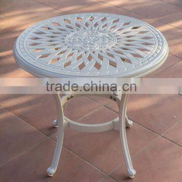 restaurant coffee table outdoor cast aluminum side table white color bistro table assembly #IVY14218