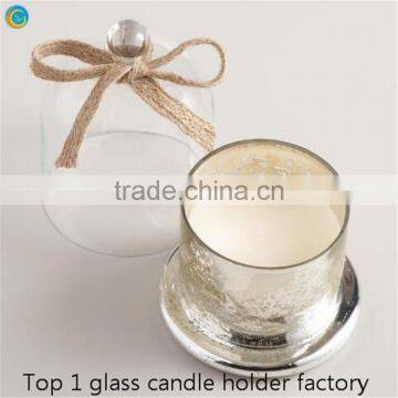 Circle Top Decor Glass Dome Cloche Candle From Gold Factory Yufeng Craft photo-2