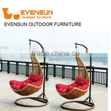 China EVENSUN manufacturer Outdoor furniture Wicker Garden kid's patio swing chair