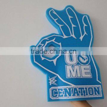 Orange OKAY Shape Design Sponge Foam Hand Gloves photo-6