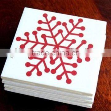 2017 Christmas Wooden Red Snowflake Coaster for Home Decor Made in China photo-1