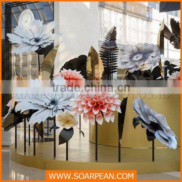 Paper flower commercial mall decoration for visual merchandising