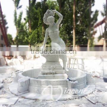 outdoor landscape decoration stone carving woman pouring water statue