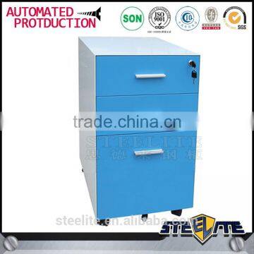 China Waterproof File Storage Cabinet Blue 3 Drawer Mobile Pedestal Cabinet in Stock photo-6