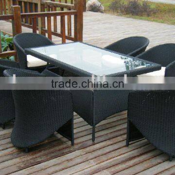 2014 new design PE Rattan black Dining Set for garden and outdoor