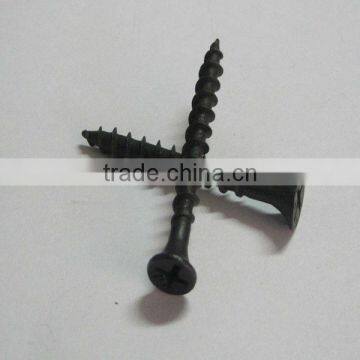 Spiral shank black, fine thread, bugle head drywall screw, screws