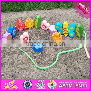 2016 New Design Educational Wooden Toddler Threading Toys W11E063 photo-2