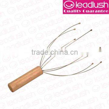 Wood Handle with Metal steels, Head Massager