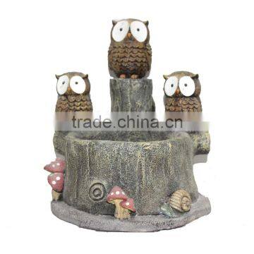 New arrival scrupture mushroom snail stub three owls decor 26x22x21cm 2.35kg