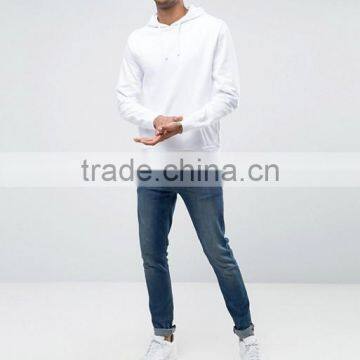 High Quality Custom Logo Pouch Pocket Wiith Hood White Men's 100% Cotton Casual Breathable Plain Design Solid Pullover Hoodies photo-4