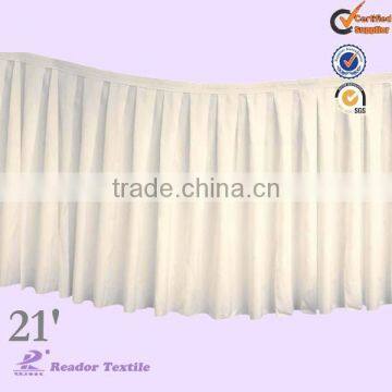 polyester table skirting for wedding decorative