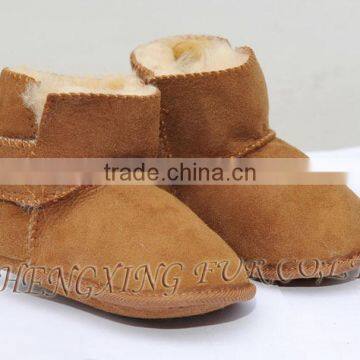 CX-SHOES-06 Cheap Genuine Sheared Leather Baby Shoes