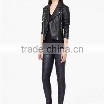 Ladies Black Faux Leather Leggings Casual Trousers photo-3