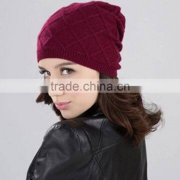 2015 womens plaid pattern wine color cuff headwear