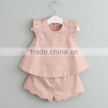 Girls Clothing Sets New Arrival Spring&Summer O-Neck Sleeveless Solid Kids Clothing Sets Children Clothing photo-2