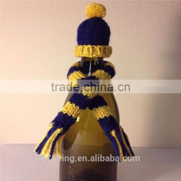 Christmas Decoration Knitted Cap with Wool Pompom Cute Little Knitted Cap