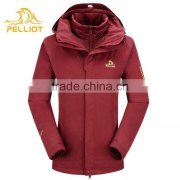 2017 new custom cheap casual 3 in 1 waterproof and windproof outdoor jacket with inner down padding jacket