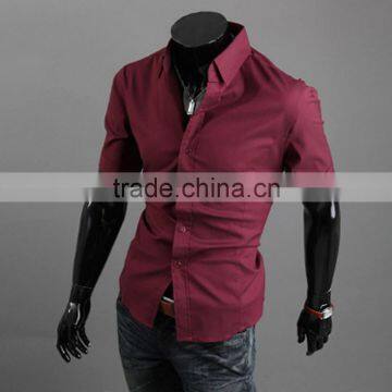 Mens Casual Formal Shirt Short Sleeve Slim Fit Business Shirts photo-3