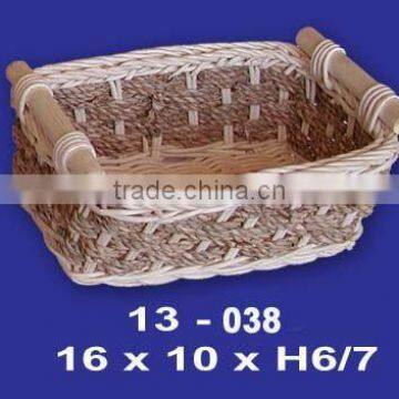 Rattan basket with seagrass added
