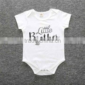 S17520A 2017 Summer White Baby Clothes Letter Printed Romper photo-3
