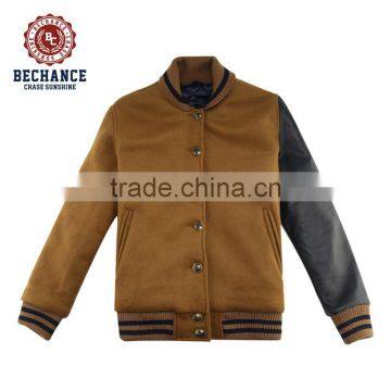 ST15-VJ3033 Mens Winter Leather Sleeve Varsity Baseball Jacket