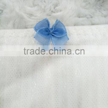 New Design Young Ladies White Embroidered Blue Bow Bra and Panty Set photo-5