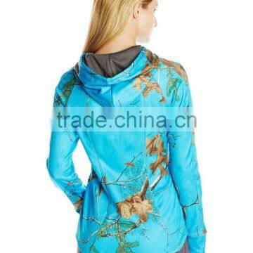 Latest Women Lightweight Camo Sweatshirt Zip Pullover Hoodies Sweatshirts Wholesale Organic photo-3