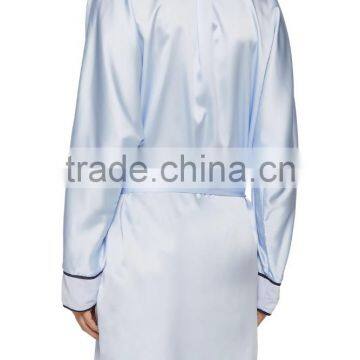 Custom Made 100% Polyester Hand Wash Sky-Blue Silk Night Gown for Women photo-3