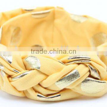 Dot Pringed Cotton Fabric Cross Design Baby Headband, Fashion Baby Headband photo-3