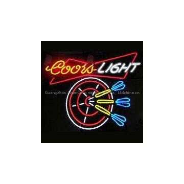 T53 COORS LIGHT DART handicrafted real glass tube neon signs for store display and advertising.