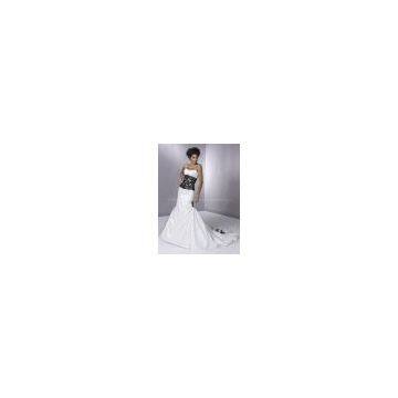 High quality taffeta lace material appliqued beaded mermaid bridal wedding gown custom made
